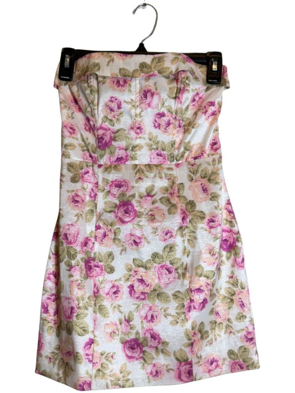 For Love & Lemons Kendall Mini Dress Women's XXS Strapless Floral Corset Smocked